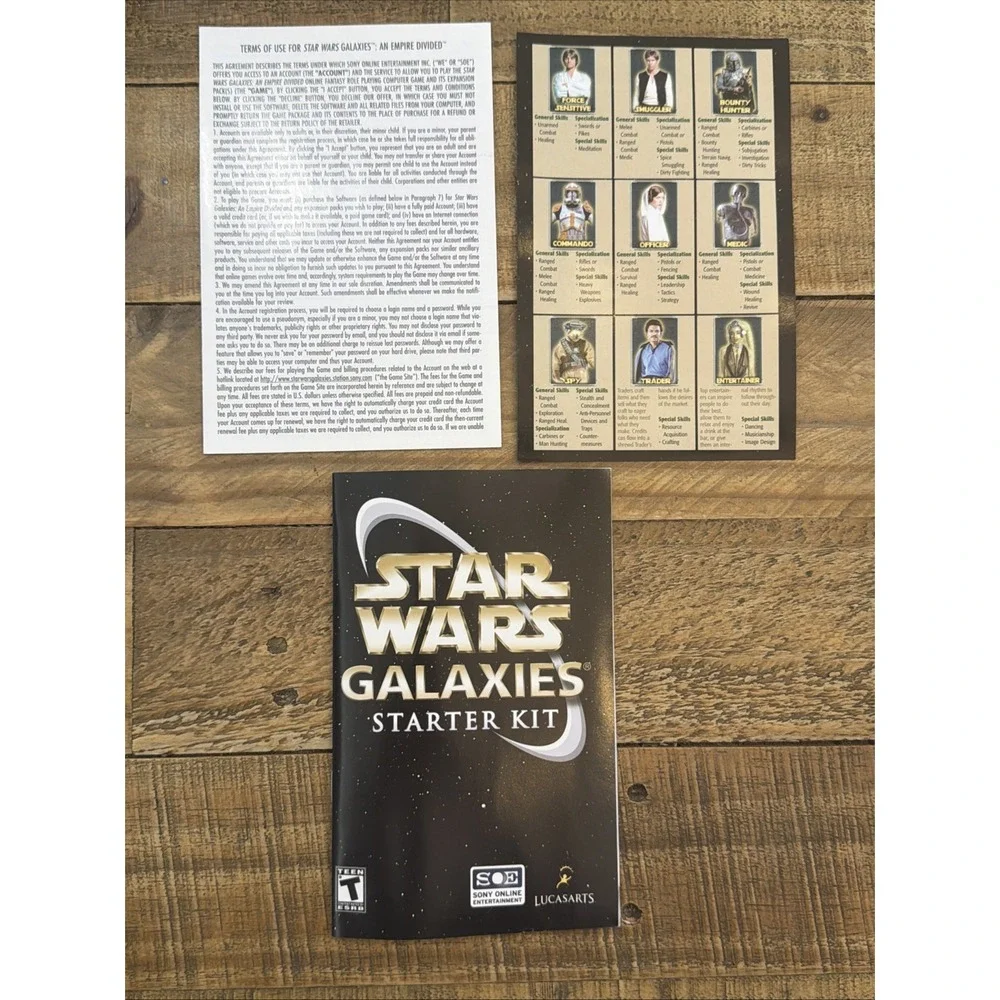 Star Wars Galaxies: Starter Kit (PC, 2005) With All 6 Discs and Manual Inserts